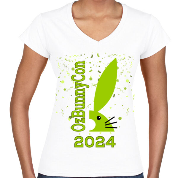 OzBunnyCon 2024 - Green - Women's V Neck Thumbnail