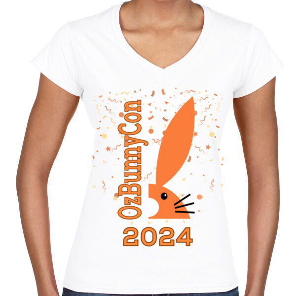 OzBunnyCon 2024 - Orange - Women's V Neck Thumbnail