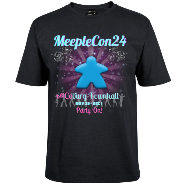 MeepleCon 2024 - Discoburg! Unisex Round Neck Tee Thumbnail