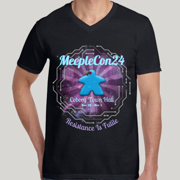 MeepleCon 2024 - Resistance Is Futile! Unisex V-Neck Tee Thumbnail